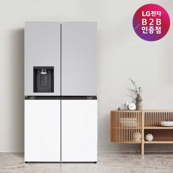 [LG전자]DIOS 오브제컬렉션 얼음정수기 냉장고 매직스페이스 그레이+화이트 J824MRH11-B