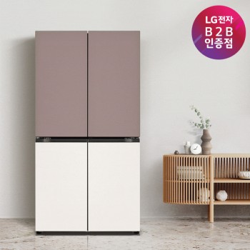 [LG전자]DIOS 오브제컬렉션 베이직 매직스페이스 냉장고 클레이 핑크+베이지 870L T873MKE111
