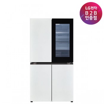 [LG전자]DIOS 오브제컬렉션 노크온 냉장고 메탈 화이트+화이트 870L T873MWW312