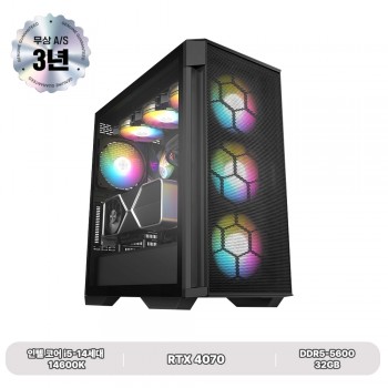 I5-14600K RTX4070 인텔 14세대 게이밍 타이탄 글래스 케이스 PC